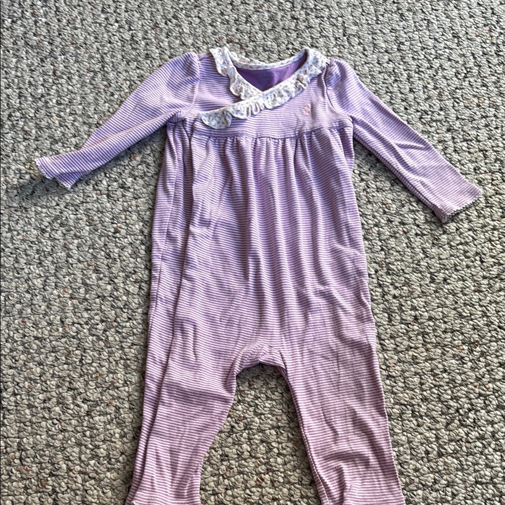 Polo by Ralph Lauren Purple Lace Trim One Piece
